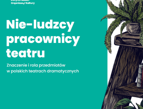 Okładka raportu: Nie-ludzcy pracownicy teatru. Znaczenie i rola przedmiotów w polskich teatrach dramatycznych