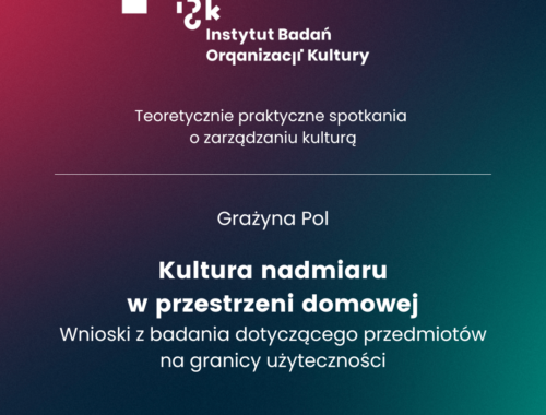 Grażyna Pol. Kultura nadmiaru w przestrzeni domowej. Wnioski z badania dotyczącego przedmiotów na granicy użyteczności